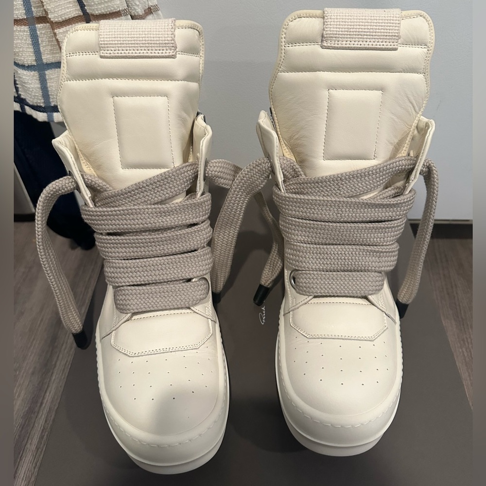 Rick owens jumbo lace geobaskets milk size 40
